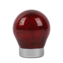 Load image into Gallery viewer, Brand New Universal Real Carbon Fiber Red Round Ball Manual Car Racing Gear Shift Knob Shifter M12 M10 M8