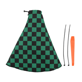 Brand New Universal Checkered Green Black Stitch Fabric Gear Manual Shifter Shift Knob Boot