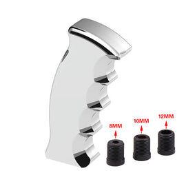 Brand New Universal Silver Aluminum Slotted Pistol Grip Handle Manual Gear Shift Knob Shifter M8 M10 M12