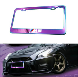 Brand New 1PCS UNIVERSAL BMW M5 COMPETITION Neo Chrome Stainless Steel License Plate Frame