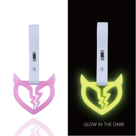 Brand New Devil Demon Broken Heart Pink Glow In The Dark Green JDM TSURIKAWA Ring Subway Train Bus Handle Strap Charm Drift