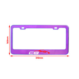 Brand New 1PCS UNIVERSAL C8 CORVETTE Neo Chrome Stainless Steel License Plate Frame