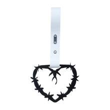 Load image into Gallery viewer, Brand New Barbed Wire Heart Black JDM TSURIKAWA Ring Subway Train Bus Handle White Strap Charm Drift