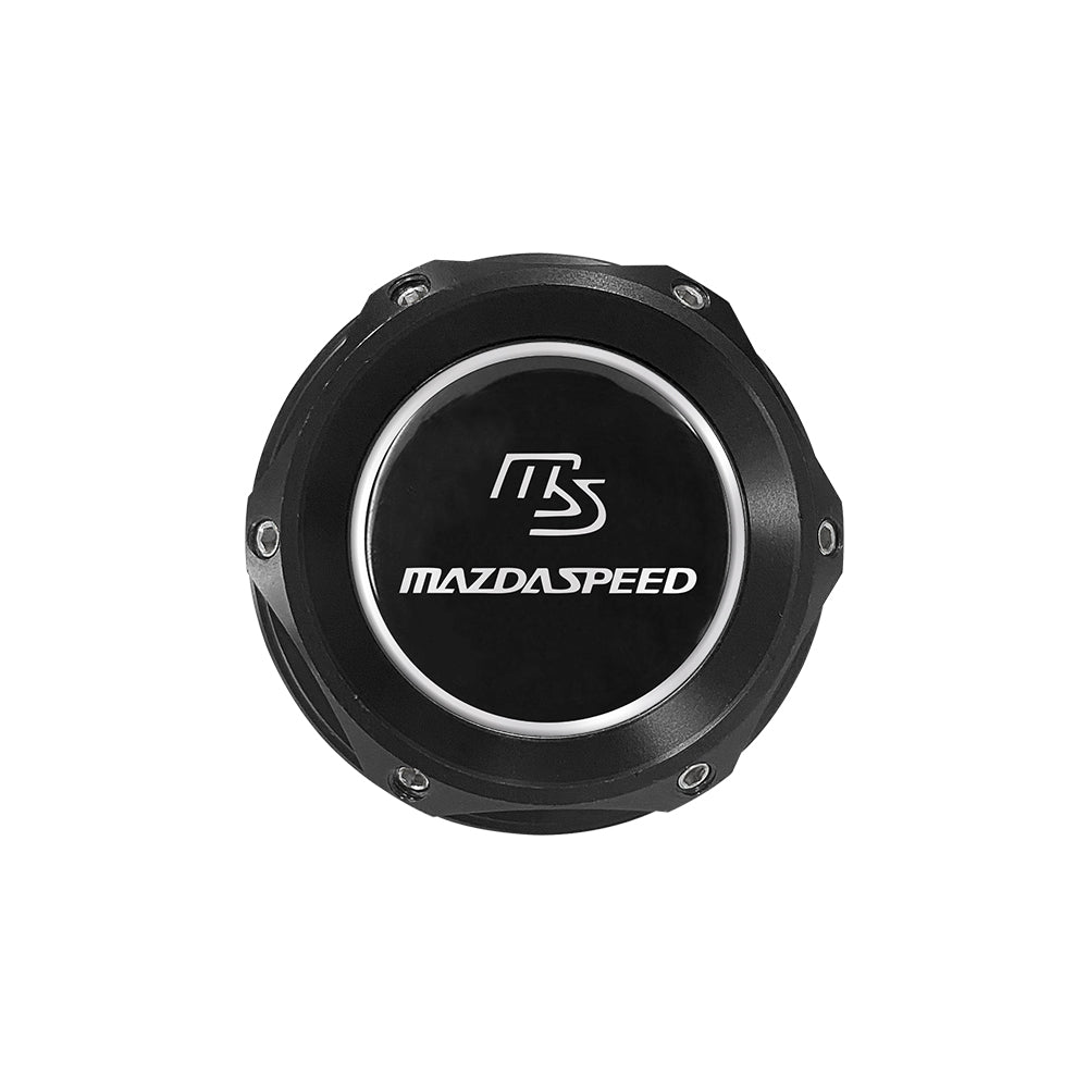 Brand New JDM Mazdaspeed Black Aluminum Engine Oil Fuel Filler Cap Billet For Mazda