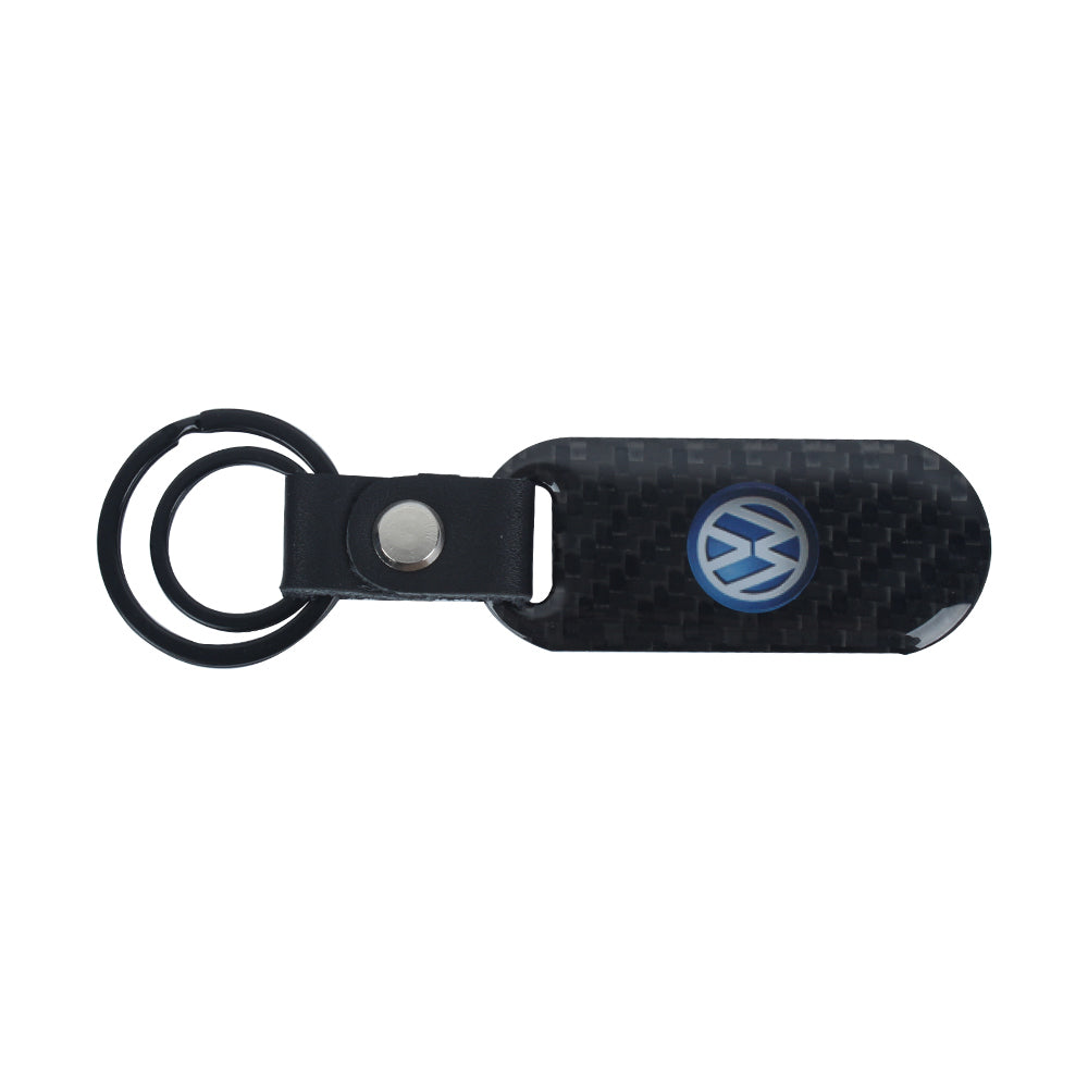 Brand New Universal 100% Real Carbon Fiber Keychain Key Ring For Volkswagen