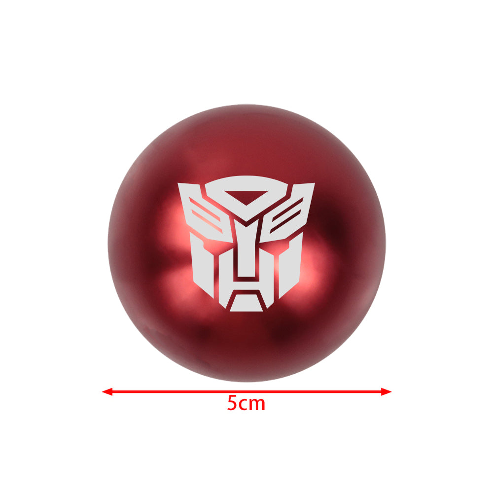BRAND NEW UNIVERSAL JDM AUTOBOT TRANSFORMERS Aluminum Red Round Ball Manual Gear Stick Shift Knob M8 M10 M12
