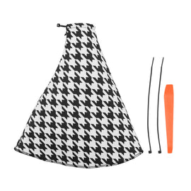 Brand New Universal Houndstooth Style White / Black With Black Stitch Fabric Gear Manual Shifter Shift Knob Boot