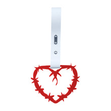 Load image into Gallery viewer, Brand New Barbed Wire Heart Red JDM TSURIKAWA Ring Subway Train Bus Handle White Strap Charm Drift