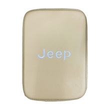 Load image into Gallery viewer, BRAND NEW UNIVERSAL JEEP BEIGE Car Center Console Armrest Cushion Mat Pad Cover Embroidery