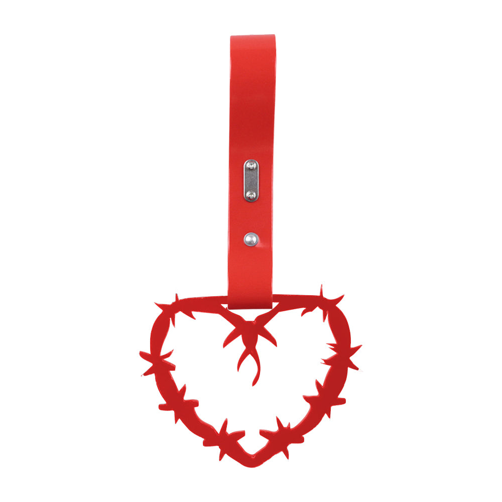 Brand New Barbed Wire Heart Red JDM TSURIKAWA Ring Subway Train Bus Handle Red Strap Charm Drift