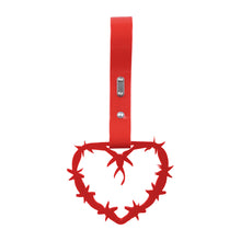Load image into Gallery viewer, Brand New Barbed Wire Heart Red JDM TSURIKAWA Ring Subway Train Bus Handle Red Strap Charm Drift