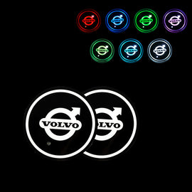 BRAND NEW UNIVERSAL 2PCS VOLVO Switchable Seven Colorful LED Car Cup Holder Mat Coaster Pad