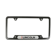 Load image into Gallery viewer, Brand New Universal 2PCS Lincoln Carbon Fiber Look Metal License Plate Frame