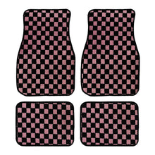 Load image into Gallery viewer, Brand New 4PCS UNIVERSAL CHECKERED Pink Racing Fabric Car Floor Mats Interior Carpets