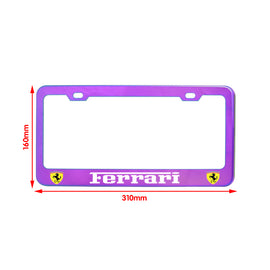 Brand New 1PCS UNIVERSAL FERRARI Neo Chrome Stainless Steel License Plate Frame