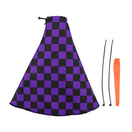 Brand New Universal Checkered Purple Black Stitch Fabric Gear Manual Shifter Shift Knob Boot