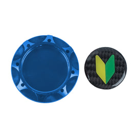 Brand New Toyota Jdm Beginner Leaf Real Carbon Fiber Sticker ALUMNIUM Blue Billet Engine Oil FILLER Cap