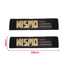 Load image into Gallery viewer, Brand New 2PCS JDM Nissan Nismo Black Racing Logo Embroidery Seat Belt Cover Shoulder Pads New