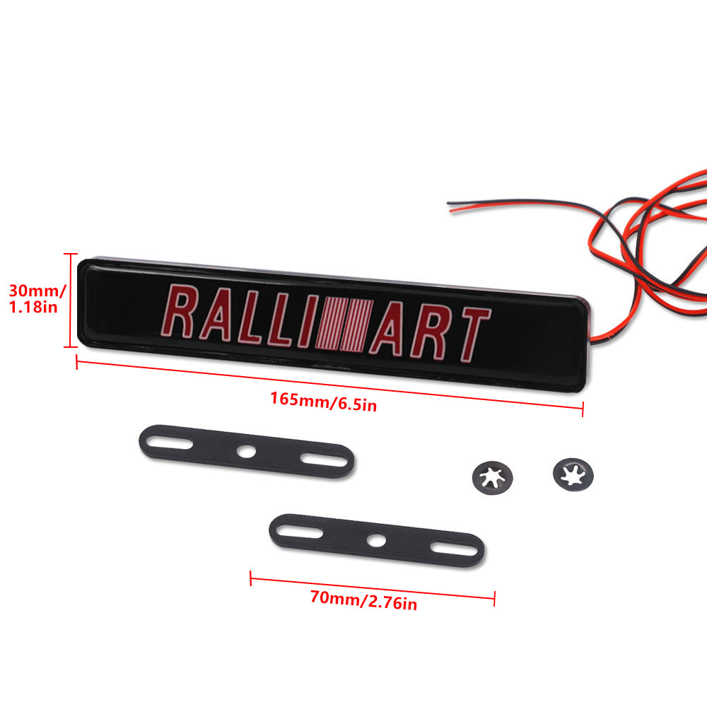 BRAND NEW 1PCS RALLIART LED LIGHT CAR FRONT GRILLE BADGE ILLUMINATED DECAL STICKER