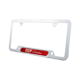 Brand New Universal 1PCS CADILLAC Silver Metal License Plate Frame