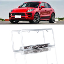 Load image into Gallery viewer, Brand New Universal 1PCS Porsche Macan Silver Metal License Plate Frame