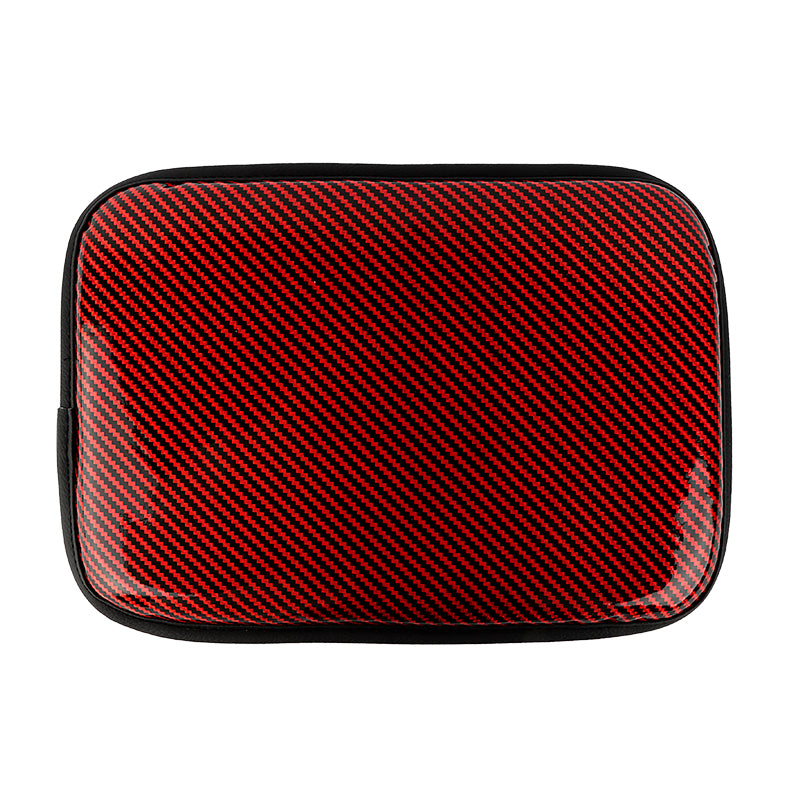 BRAND NEW UNIVERSAL CARBON FIBER RED Car Center Console Armrest Cushion Mat Pad Cover