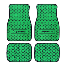 Load image into Gallery viewer, Brand New 4PCS UNIVERSAL SUPREME GREEN Racing Fabric Car Floor Mats Interior Carpets