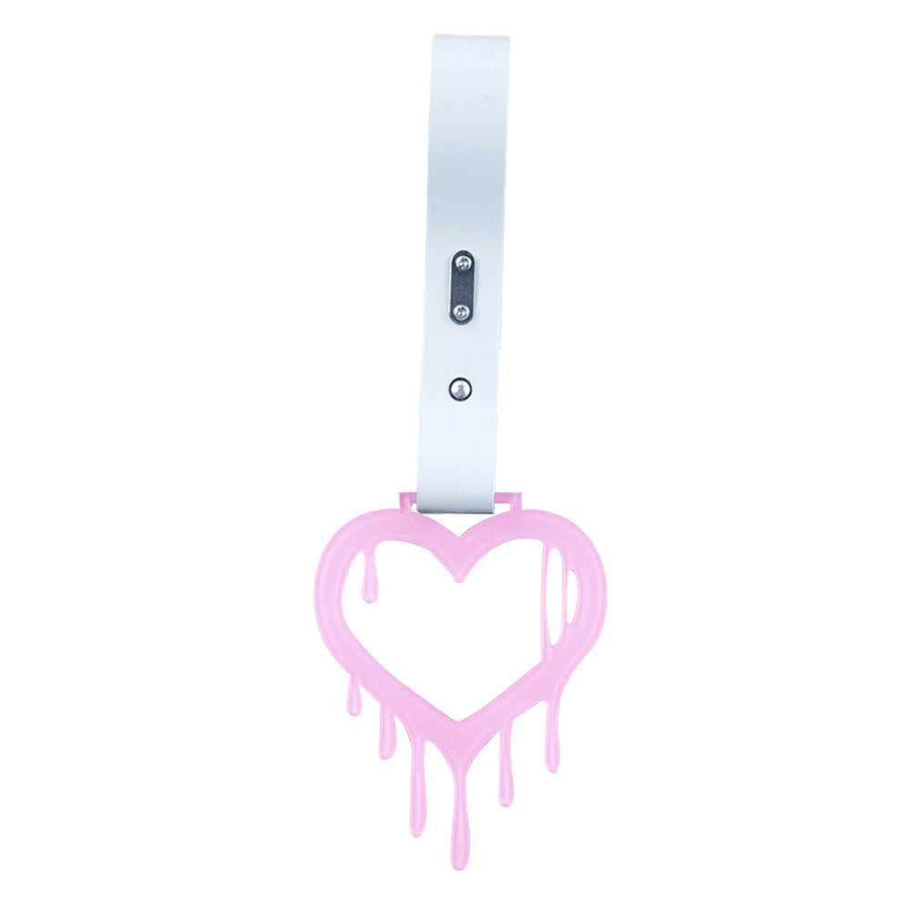 Brand New Drip Heart Pink JDM TSURIKAWA Ring Subway Train Bus Handle White Strap Charm Drift