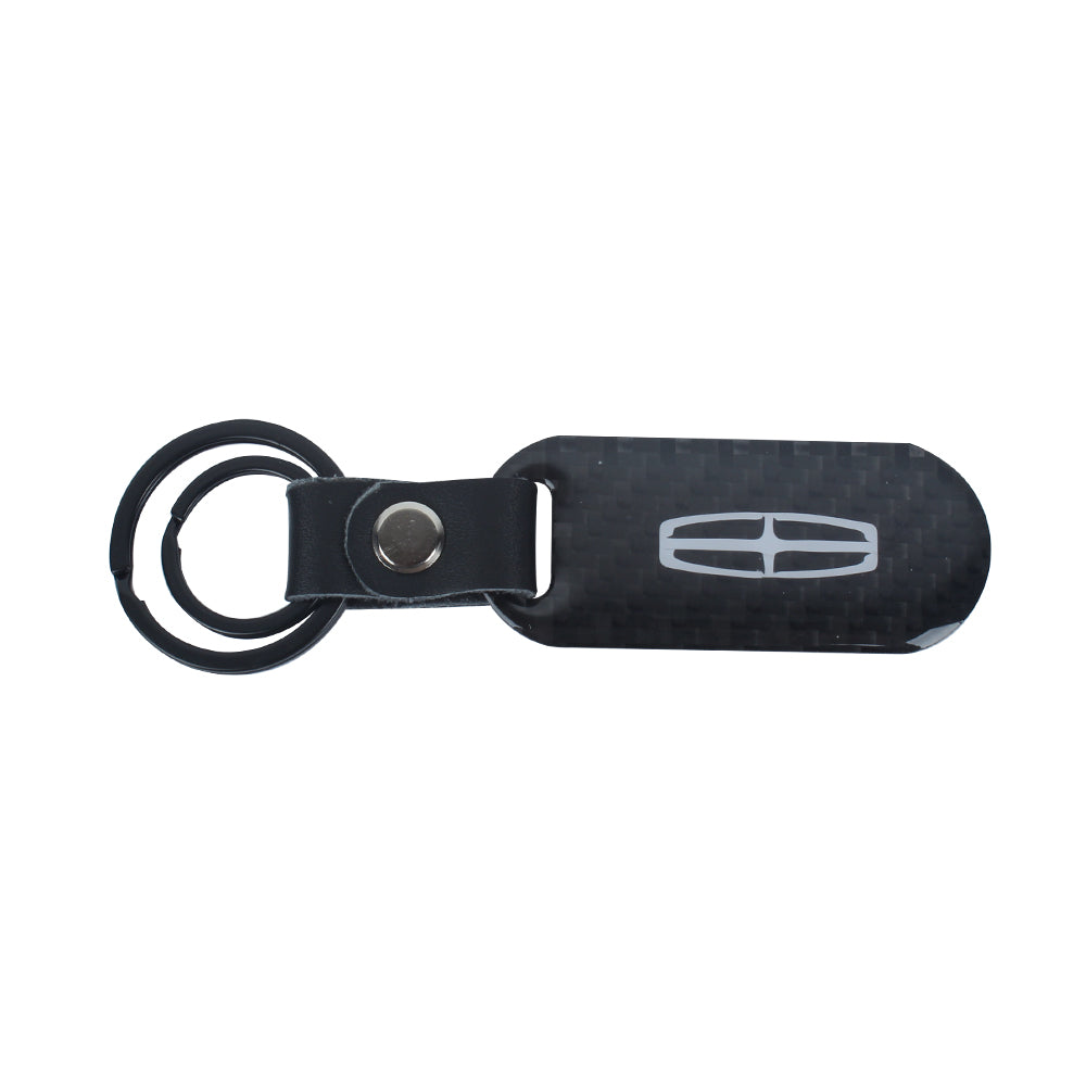 Brand New Universal 100% Real Carbon Fiber Keychain Key Ring For Lincoln