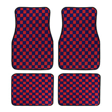 Load image into Gallery viewer, Brand New 4PCS UNIVERSAL CHECKERED Red Racing Fabric Car Floor Mats Interior Carpets