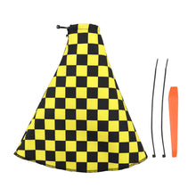 Load image into Gallery viewer, Brand New Universal Checkered Yellow Black Stitch Fabric Gear Manual Shifter Shift Knob Boot