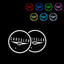 Load image into Gallery viewer, BRAND NEW UNIVERSAL 2PCS CHRYSLER Switchable Seven Colorful LED Car Cup Holder Mat Coaster Pad