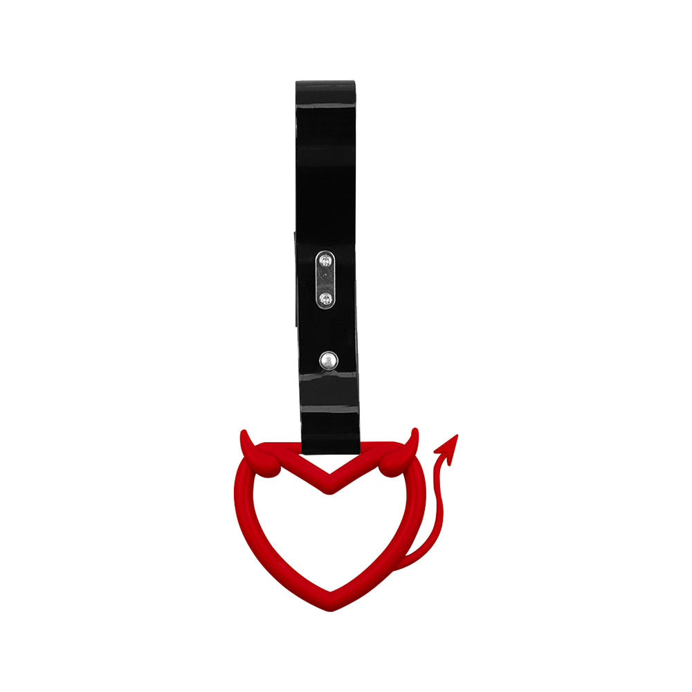 Brand New Devil Love Heart Red JDM TSURIKAWA Ring Subway Train Bus Handle Black Strap Charm Drift