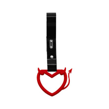 Load image into Gallery viewer, Brand New Devil Love Heart Red JDM TSURIKAWA Ring Subway Train Bus Handle Black Strap Charm Drift
