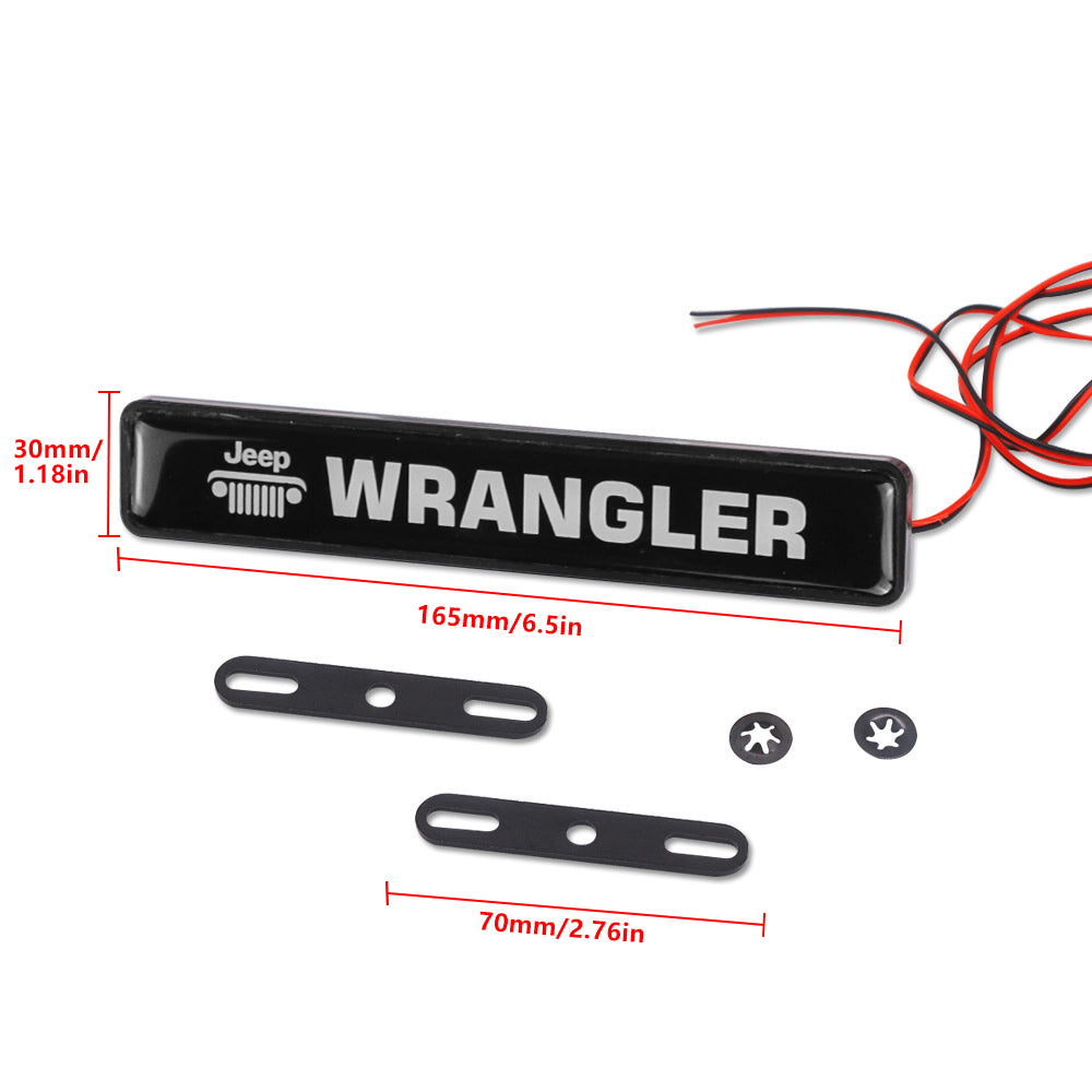 BRAND NEW 1PCS JEEP WRANGLER NEW LED LIGHT CAR FRONT GRILLE BADGE ILLUMINATED DECAL STICKER