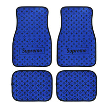 Load image into Gallery viewer, Brand New 4PCS UNIVERSAL SUPREME BLUE Racing Fabric Car Floor Mats Interior Carpets