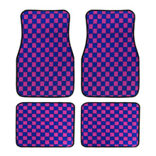 Load image into Gallery viewer, Brand New 4PCS UNIVERSAL CHECKERED Purple Racing Fabric Car Floor Mats Interior Carpets