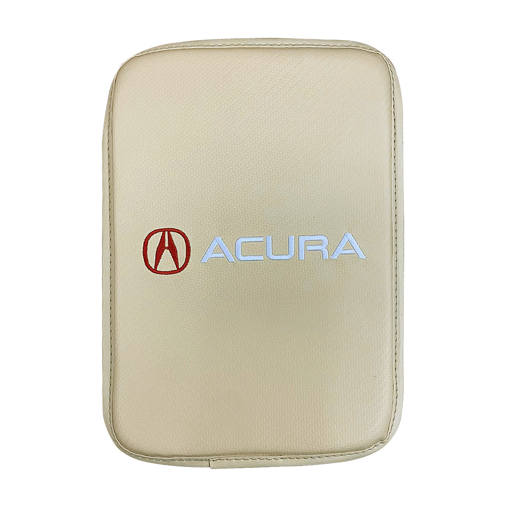 BRAND NEW UNIVERSAL ACURA BEIGE Car Center Console Armrest Cushion Mat Pad Cover Embroidery