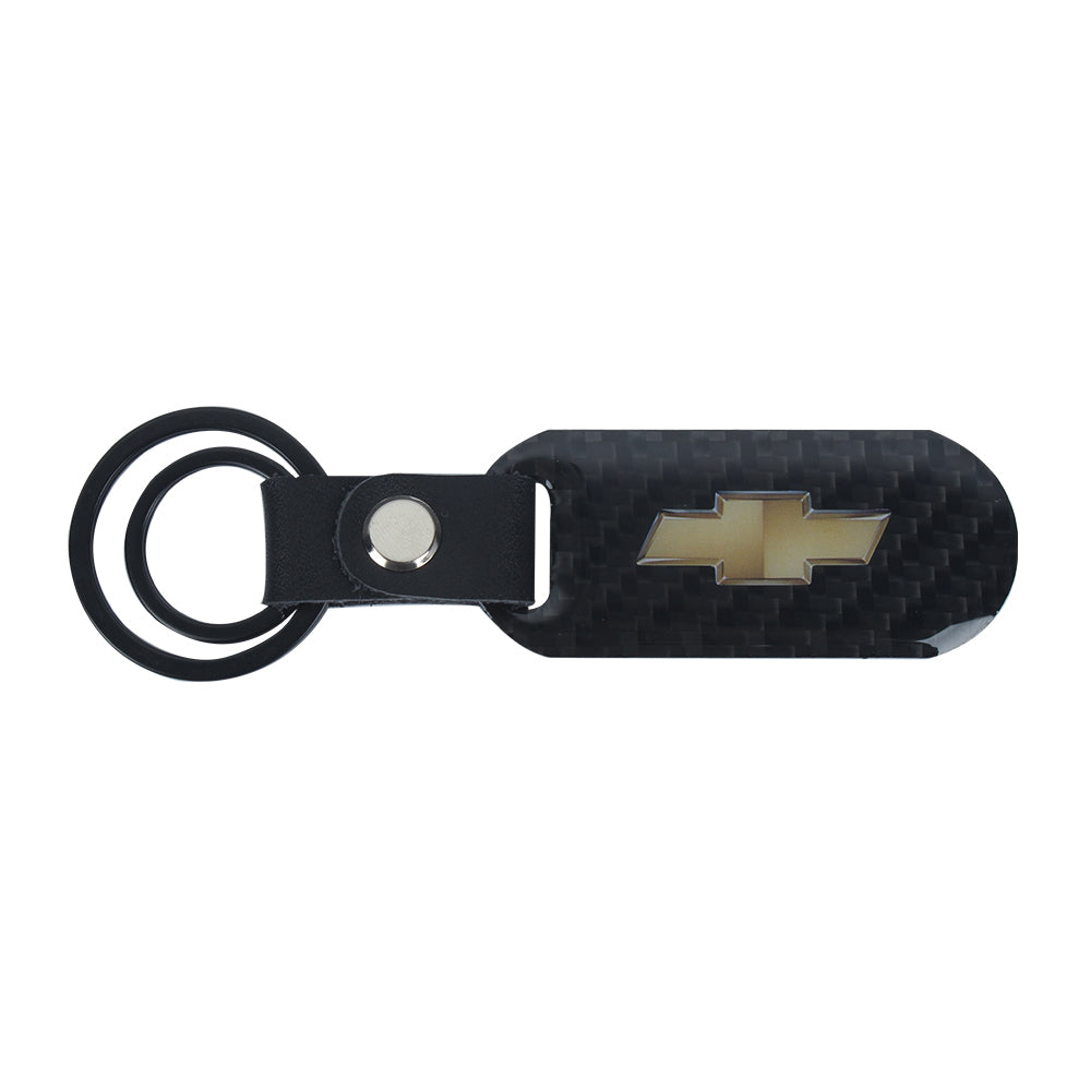 Brand New Universal 100% Real Carbon Fiber Keychain Key Ring For Chevrolet