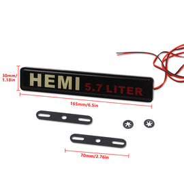 BRAND NEW 1PCS HEMI 5.7 LITER NEW LED LIGHT CAR FRONT GRILLE BADGE ILLUMINATED DECAL STICKER