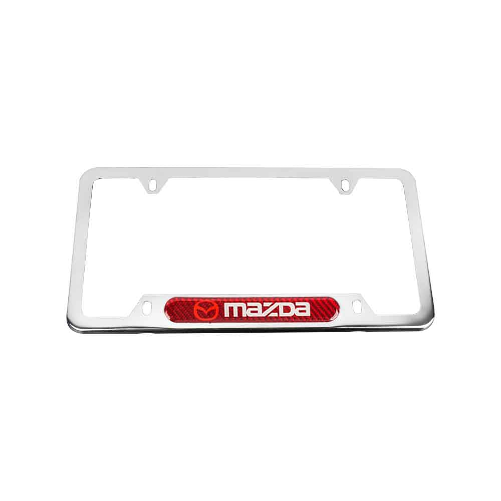Brand New Universal 2PCS Mazda Chrome Metal License Plate Frame