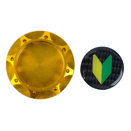 Brand New Toyota Jdm Beginner Leaf Real Carbon Fiber Sticker ALUMNIUM Gold Billet Engine Oil FILLER Cap