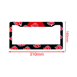 Brand New Universal 1PCS JDM NARUTO AKATSUKI CLOUD ABS Plastic Black License Plate Frame
