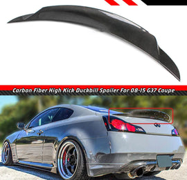 BRAND NEW 2008-2015 INFINITI G37 2DR COUPE HIGH KICK Real Carbon Fiber Rear Trunk PSM Spoiler