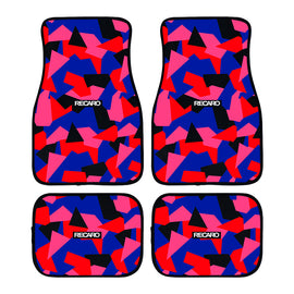 Brand New Universal 4PCS V10 RECARO CAMOUFLAGE STYLE Racing Fabric Car Floor Mats Interior Carpets