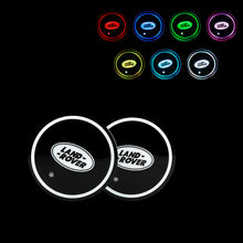 Load image into Gallery viewer, BRAND NEW UNIVERSAL 2PCS LAND ROVER Switchable Seven Colorful LED Car Cup Holder Mat Coaster Pad