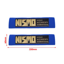 Load image into Gallery viewer, Brand New 2PCS JDM Nissan Nismo Blue Racing Logo Embroidery Seat Belt Cover Shoulder Pads New