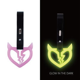Brand New Devil Demon Broken Heart Pink Glow In The Dark Green JDM TSURIKAWA Ring Subway Train Bus Handle Strap Charm Drift