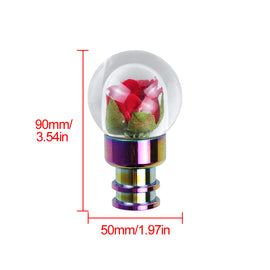 Brand New Universal Acrylic Clear Crystal Red Rose Flower Ball Gear Shift Knob Manual M8 M10 M12