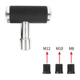 BRAND NEW RALLIART SILVER Leather Car Shift Knob Aircraft Joystick Transmission Racing Gear M8 M10 M12